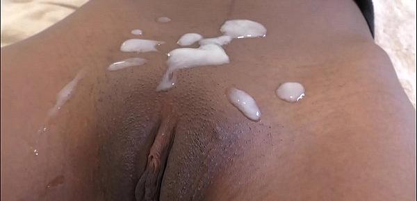  Ebony stepsister covered with hot cum